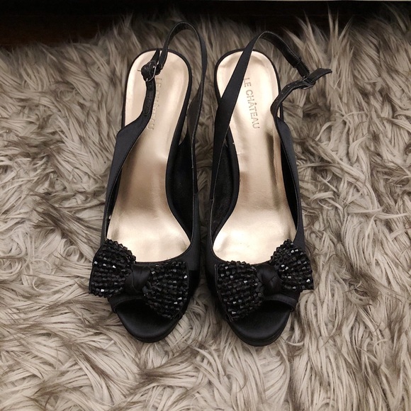 ⭐️Buy 1 get 1 FREE⭐️ Black Le Chateau Bow Heeled - Picture 3 of 5